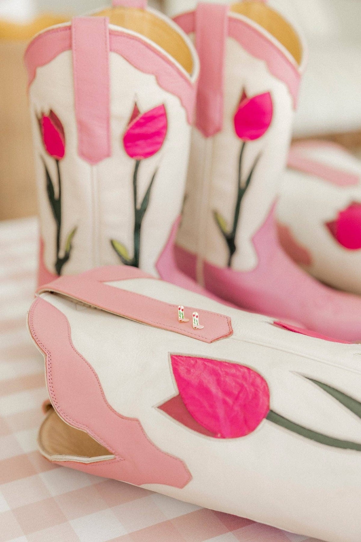 Tulip Cowgirl Boot Screw-Back Earrings