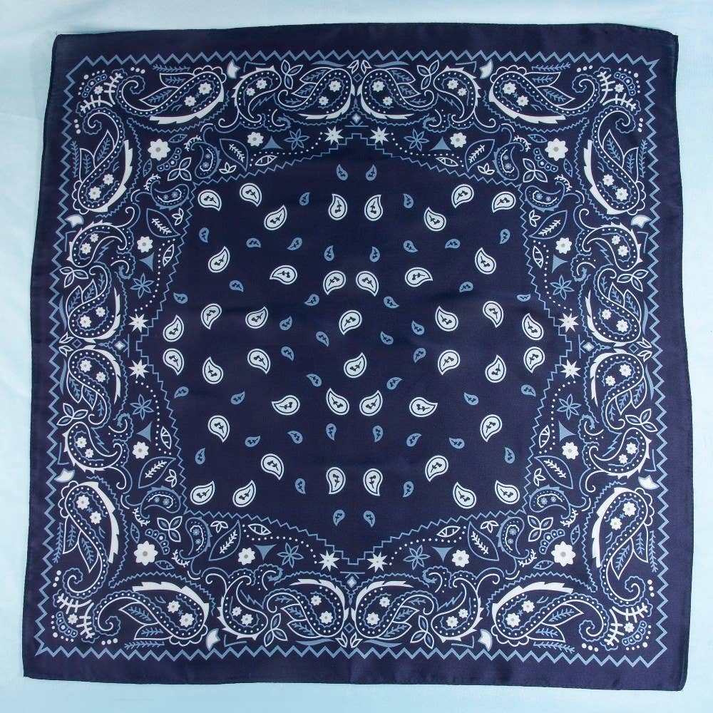 Black Paisley Satin Bandana Scarf