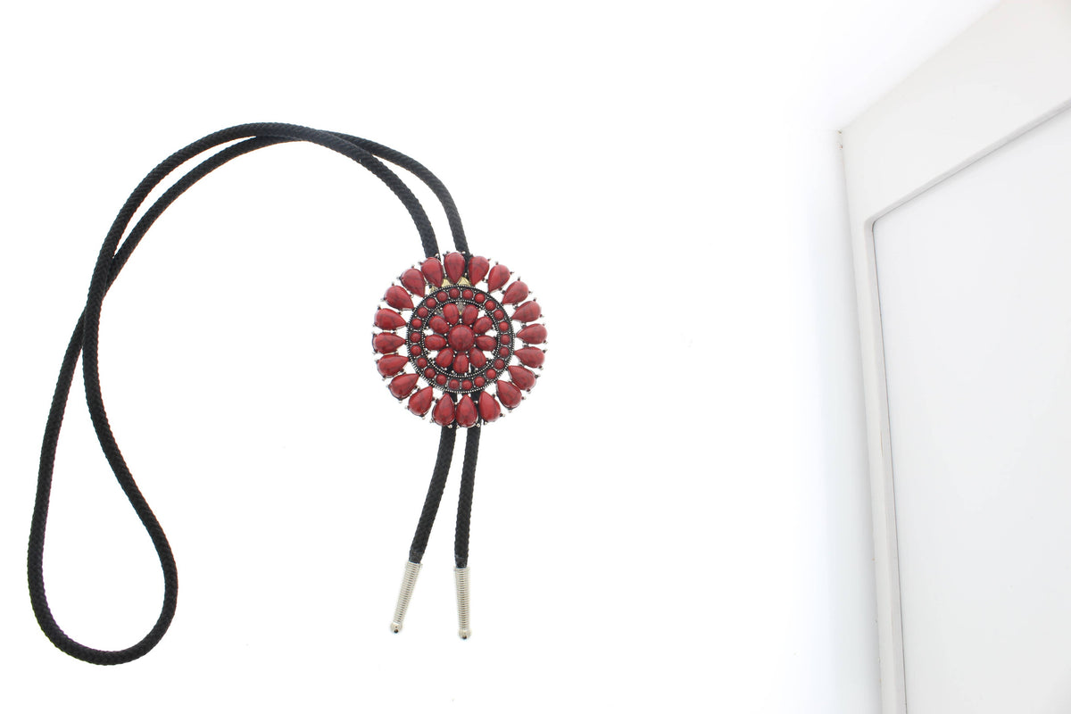 Stone Concho Bolo Tie
