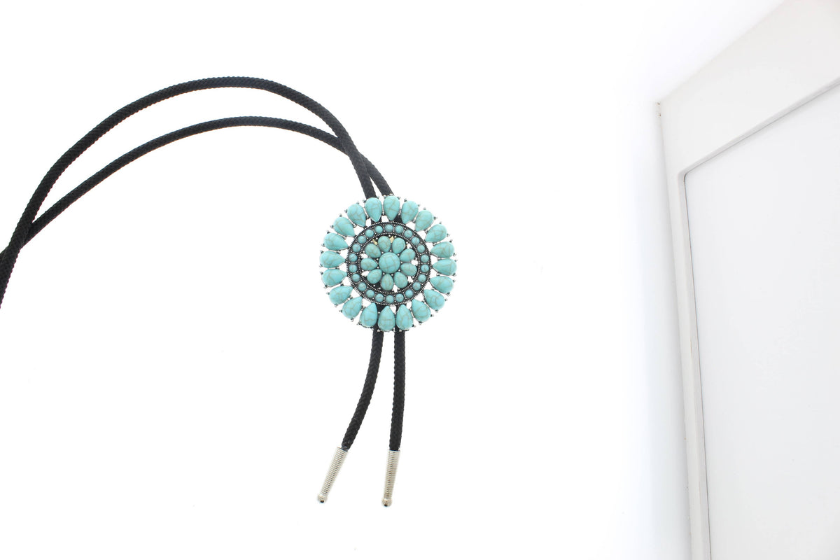 Stone Concho Bolo Tie