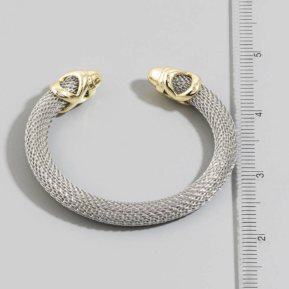 Two-Tone Knot Cuff Bracelet