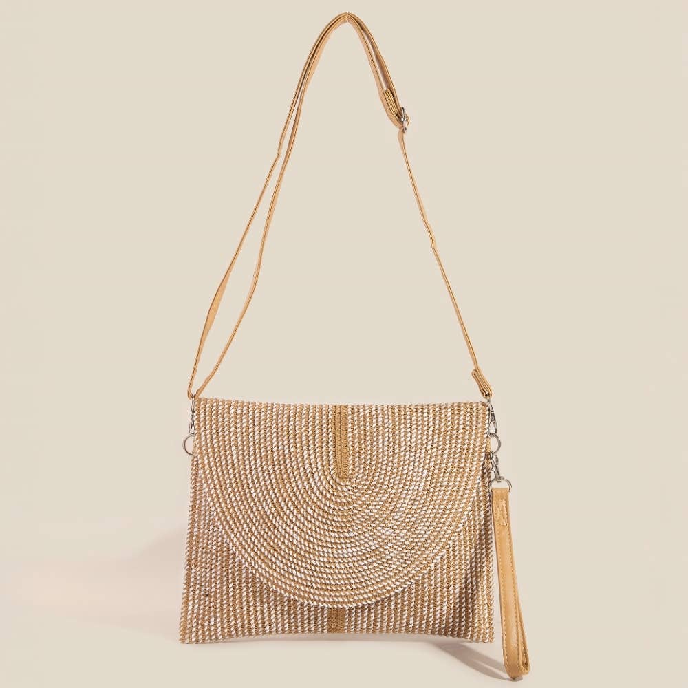 Two-Tone Woven Envelope Clutch