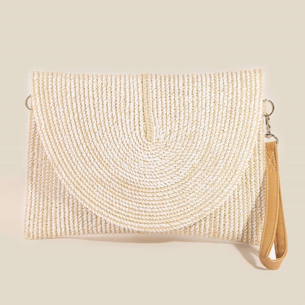 Two-Tone Woven Envelope Clutch