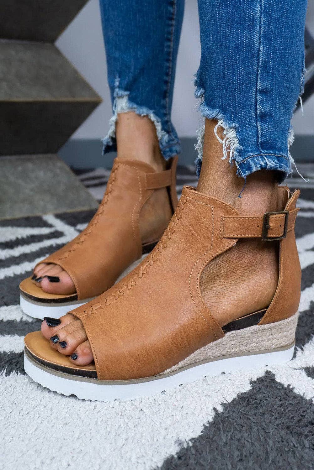 Ashley Buckle Strap Platform Sandals