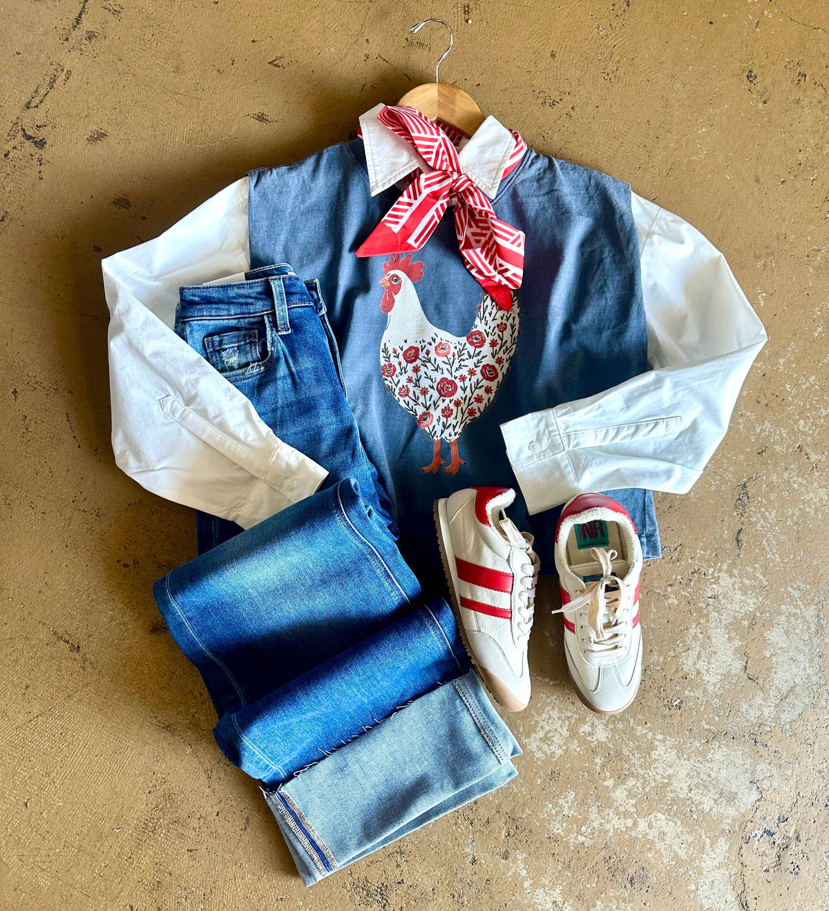 Floral Chicken Boxy Tank