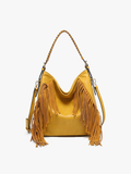 Sav Distressed Fringe Hobo Bag