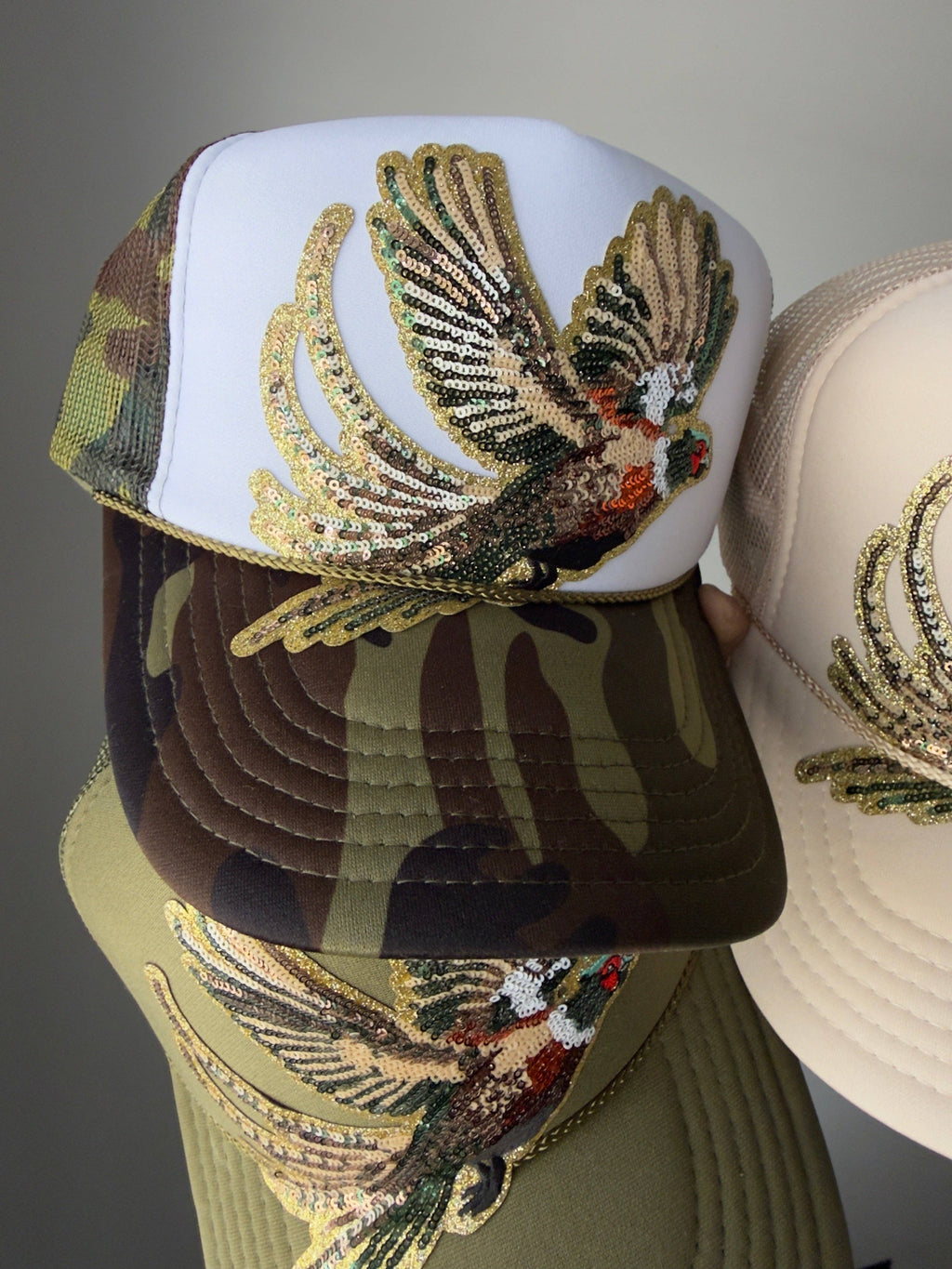 Sequin Pheasant Trucker Hat