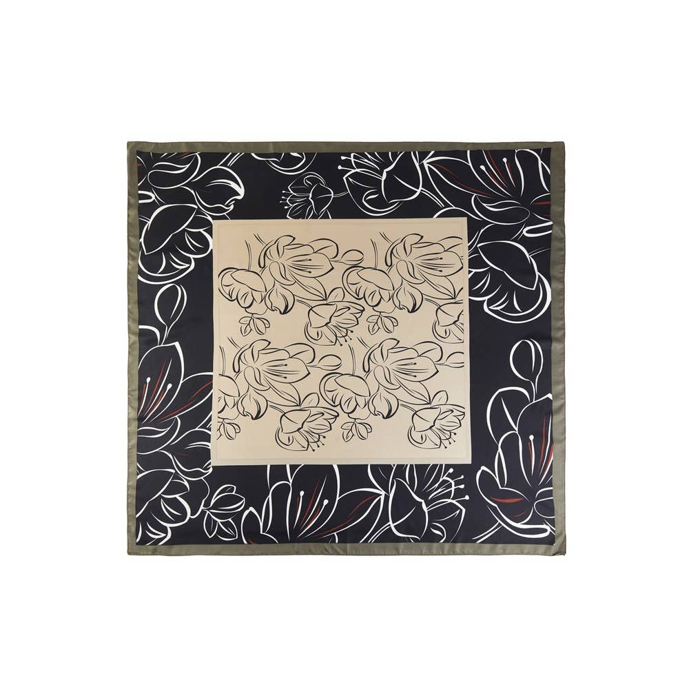 Lily Print Square Scarf