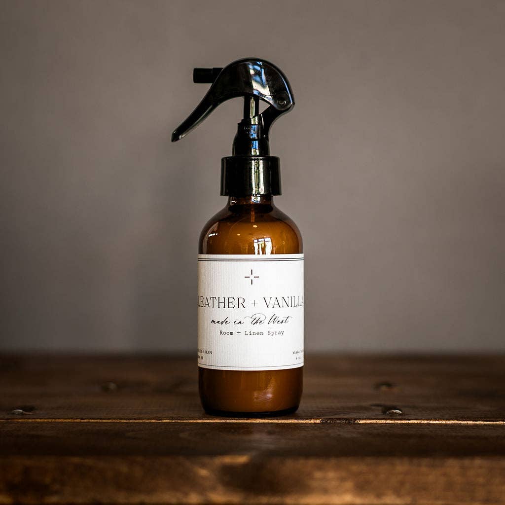 Leather + Vanilla Room + Linen Spray