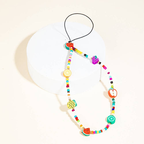 Assorted Bead Fruit Charm Phone Strap