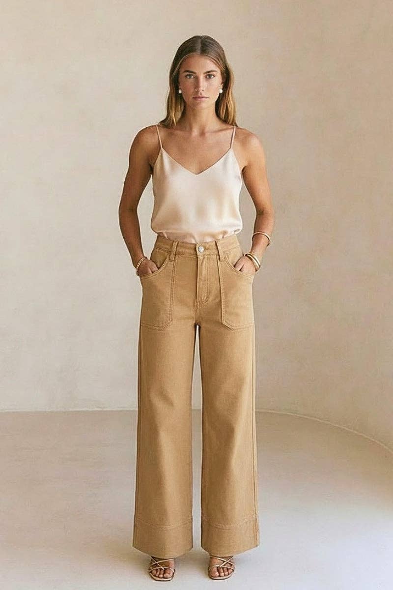 High Rise Tummy Control Palazzo Jeans