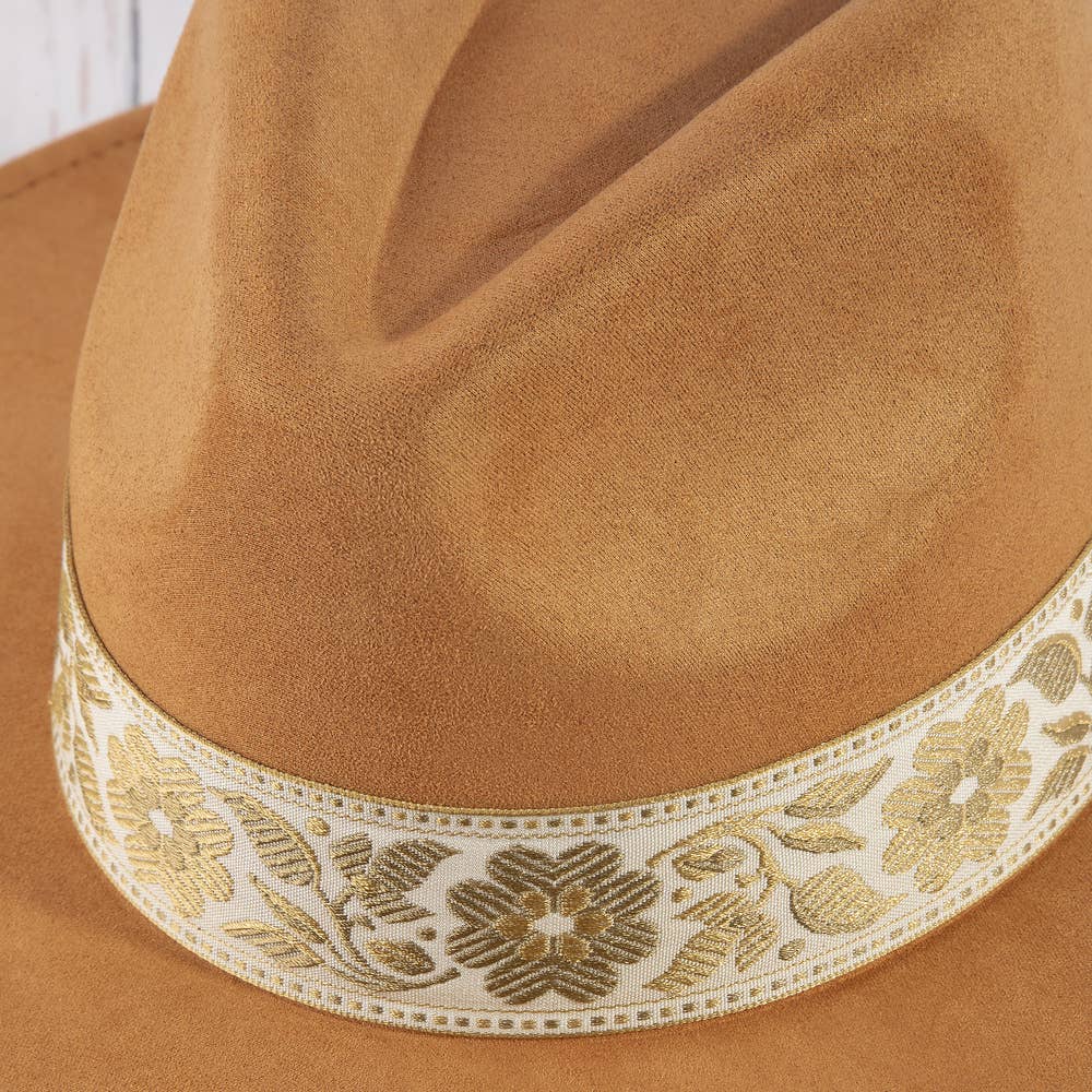 Floral Ribbon Wide Brim Hat