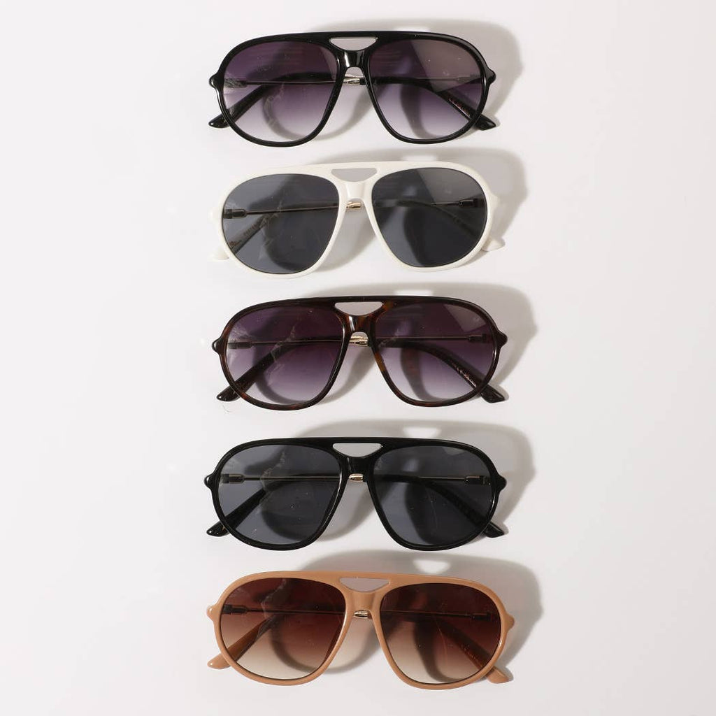 Round Thin-Frame Sunglasses