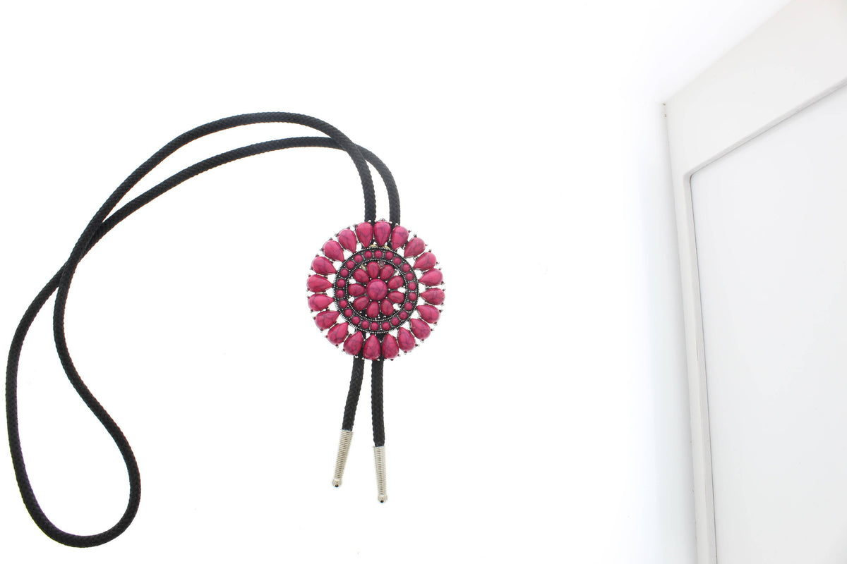 Stone Concho Bolo Tie