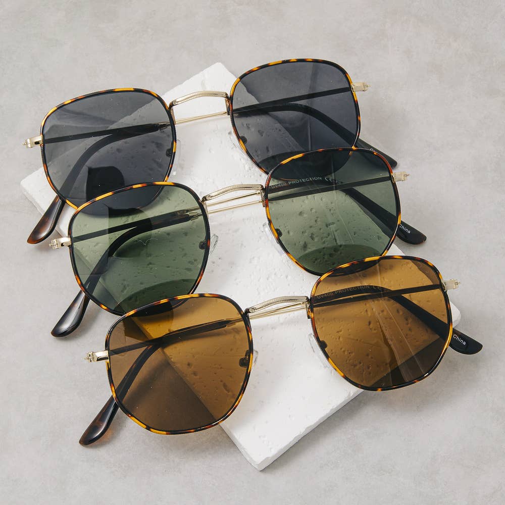Slim Metal Geometric Sunglasses