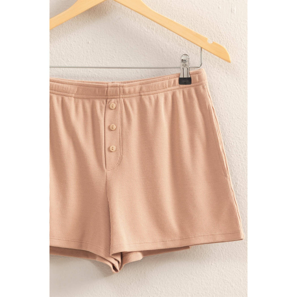 High-Waist Button Detail Shorts