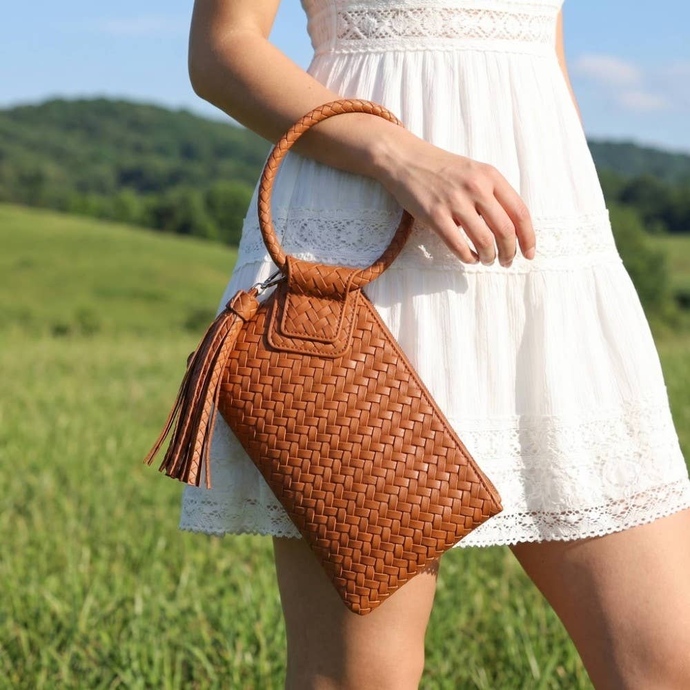 Woven Fringe Clutch