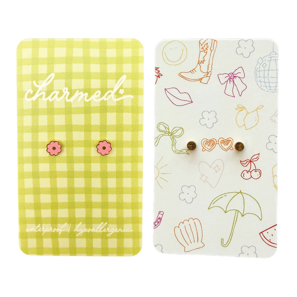 Pink Flower Screw-Back Earrings