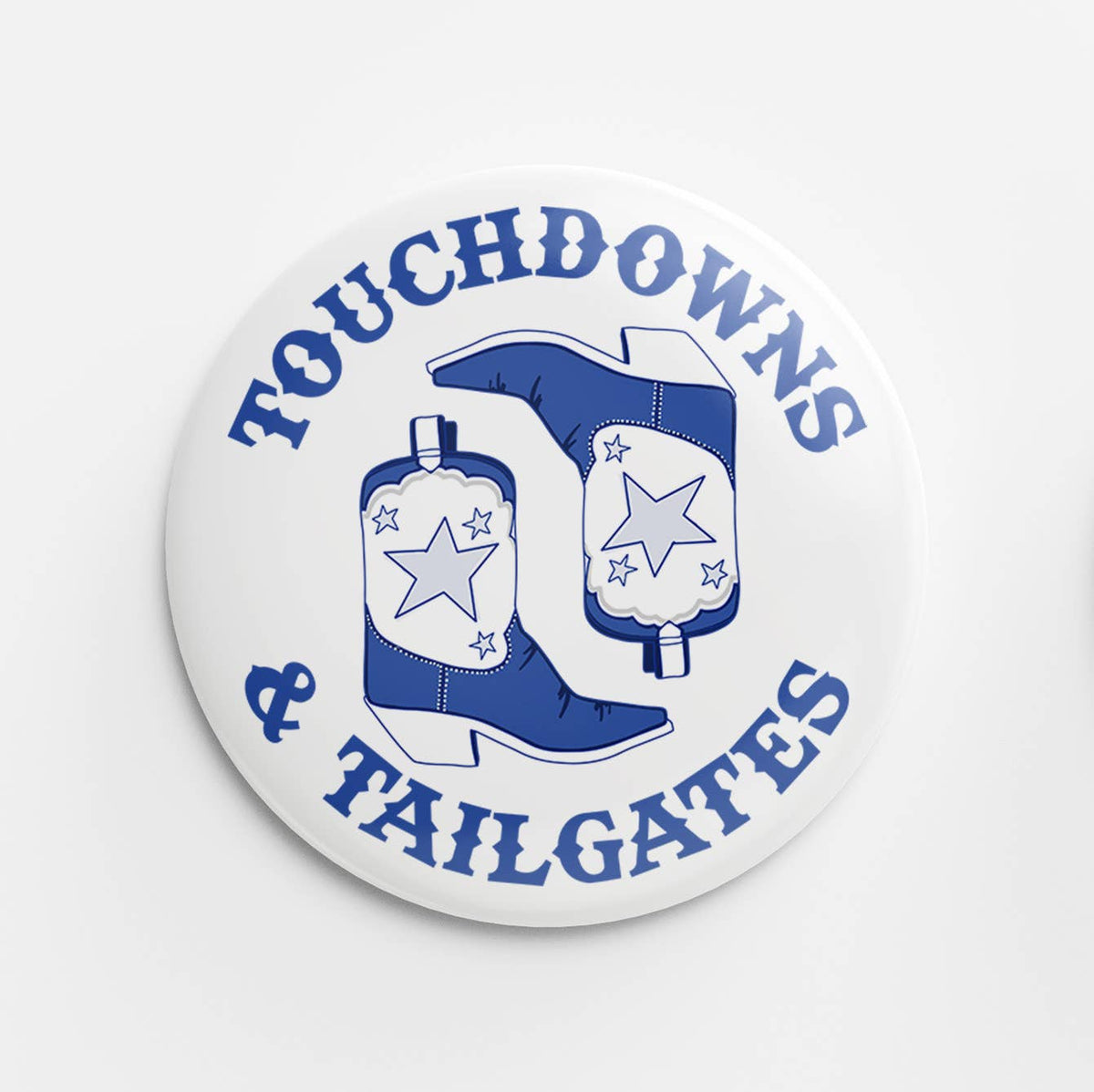 Tailgates Game Day Button - Blue