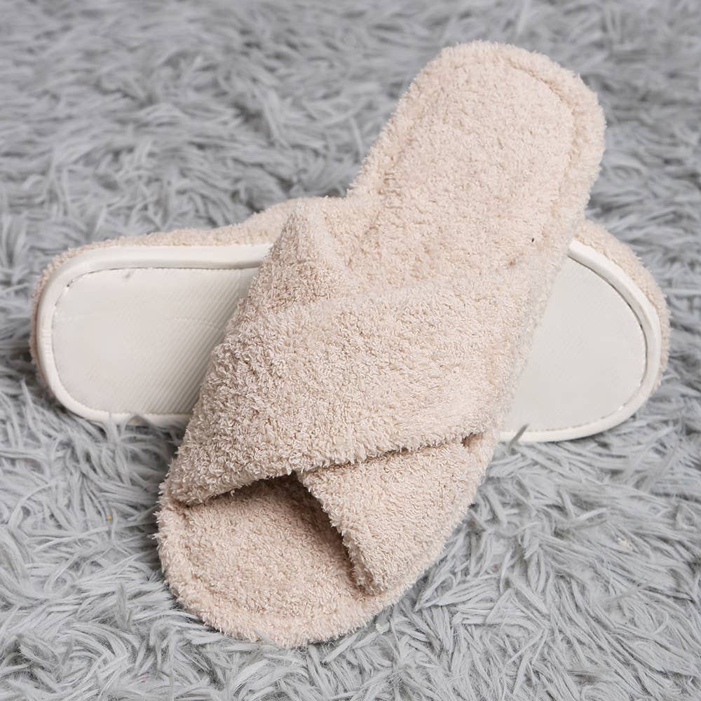 Solid Crisscross Slippers