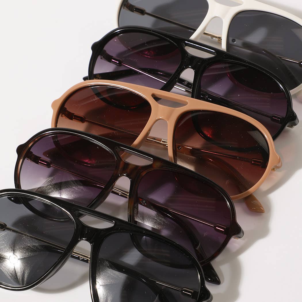 Round Thin-Frame Sunglasses