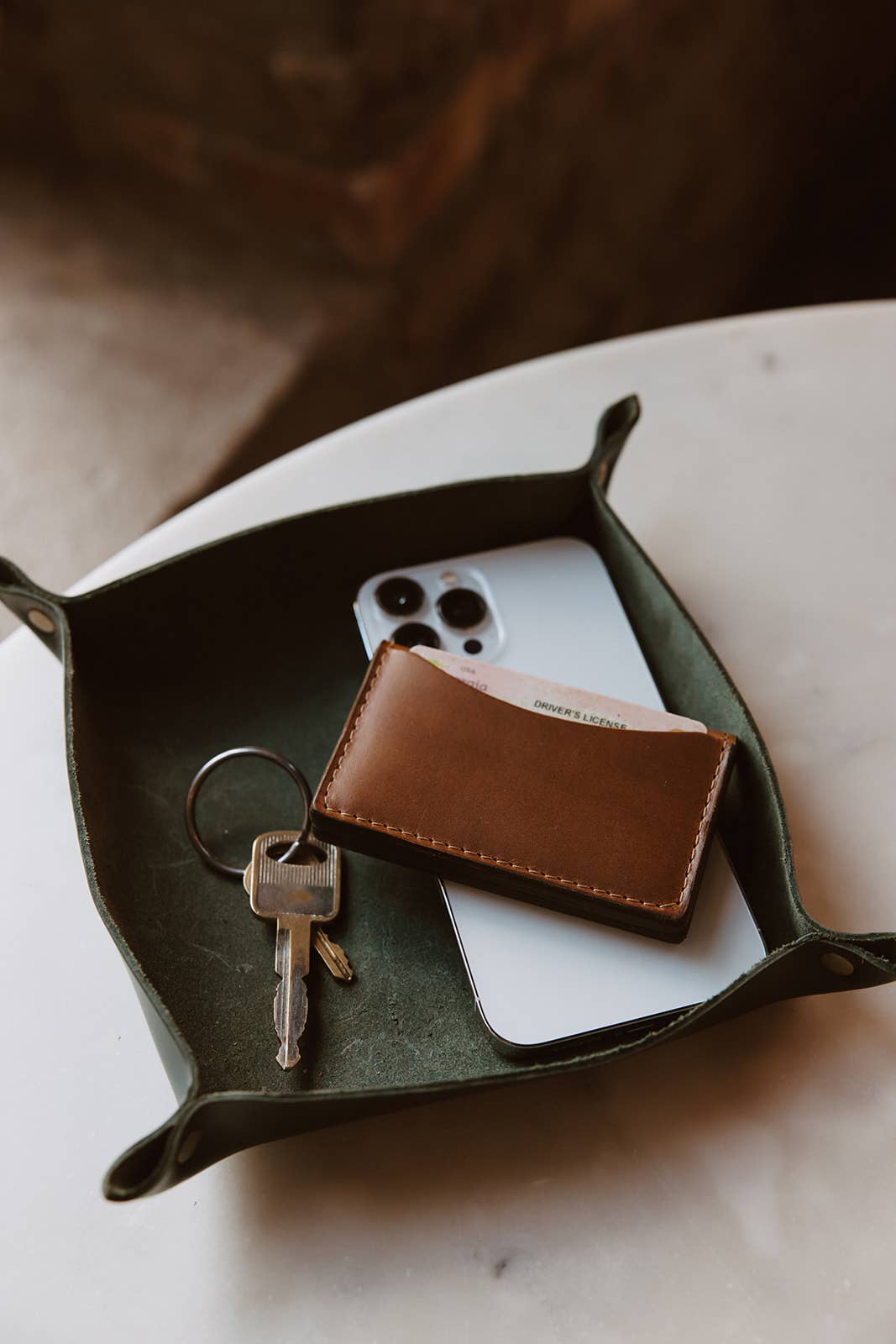 Leather Valet Catch-All Tray