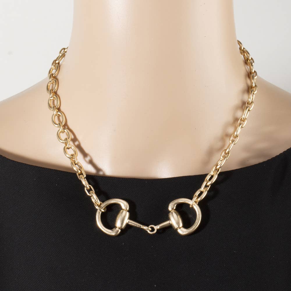 Horsebit Rolo Chain Necklace