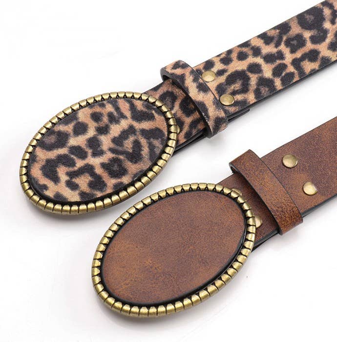 Leopard Western Buckle Belt