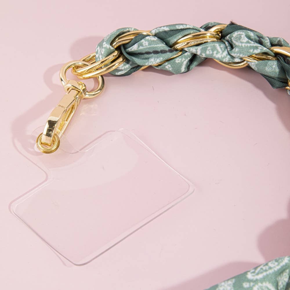 Leopard Scarf Chain Phone Wristlet Strap