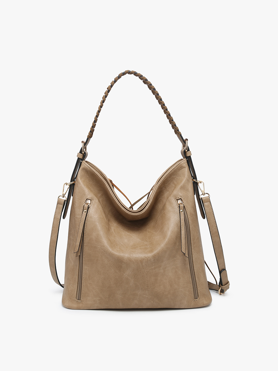 Sav Distressed Fringe Hobo Bag