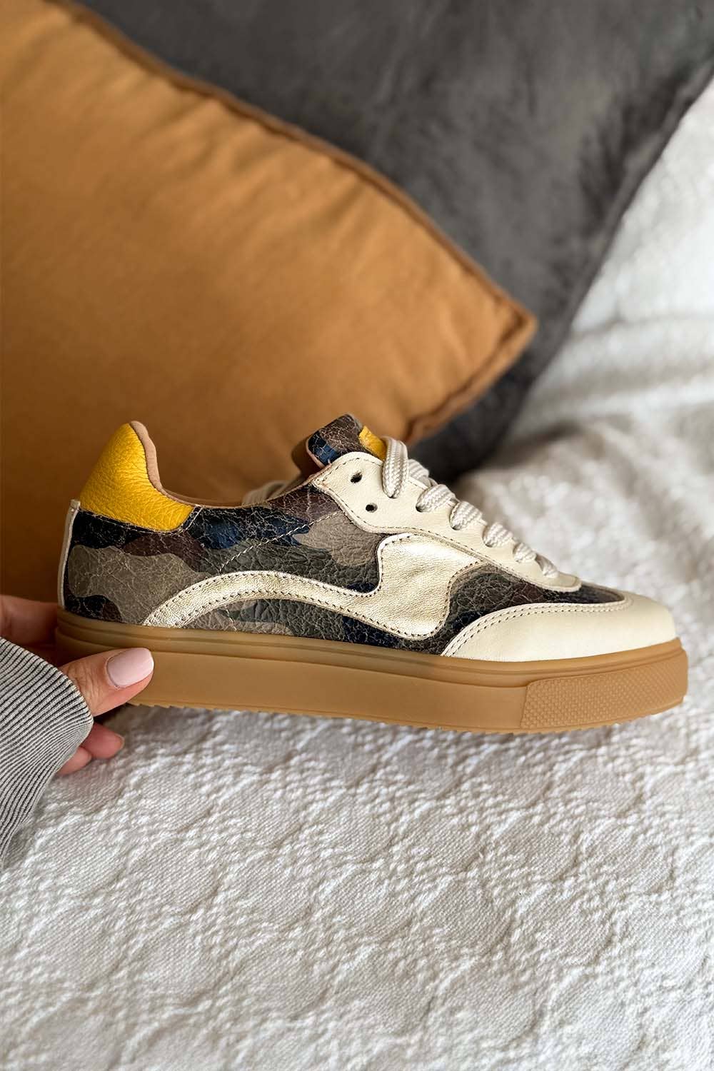 Novalis Army + Buttermilk Cow Leather Sneakers