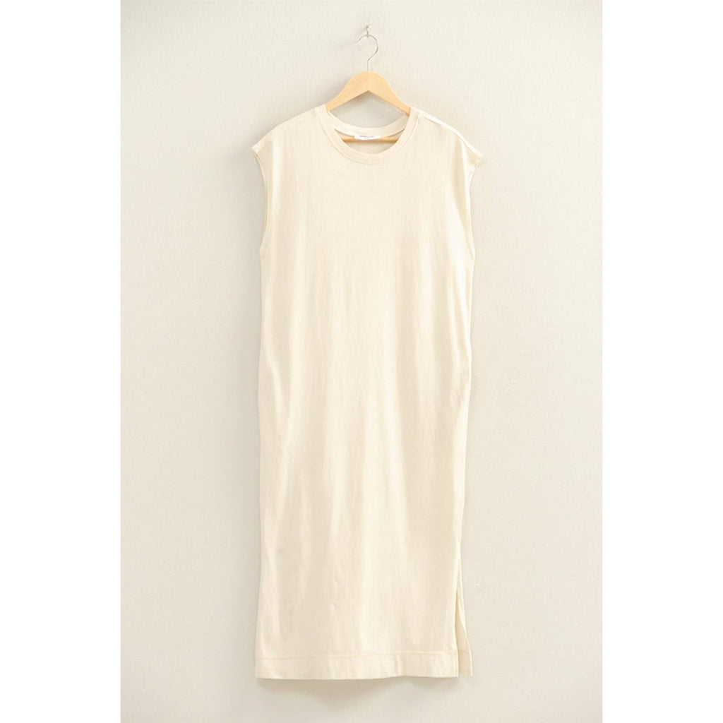 Mineral Wash Cap-Sleeve Midi Dress