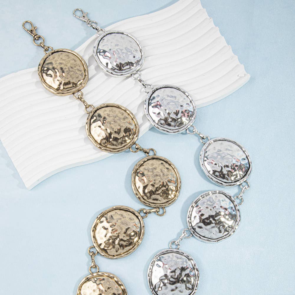 Hammered Disc Concho Chain Belt