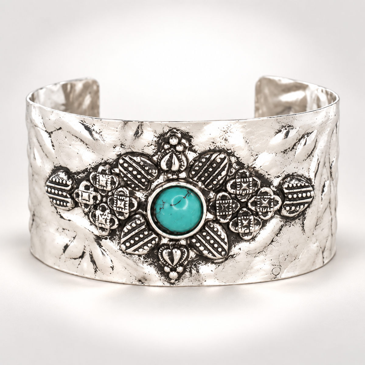 Silver + Turquoise Stone Cuff
