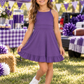 Girls Purple Ruffle Athletic Dress