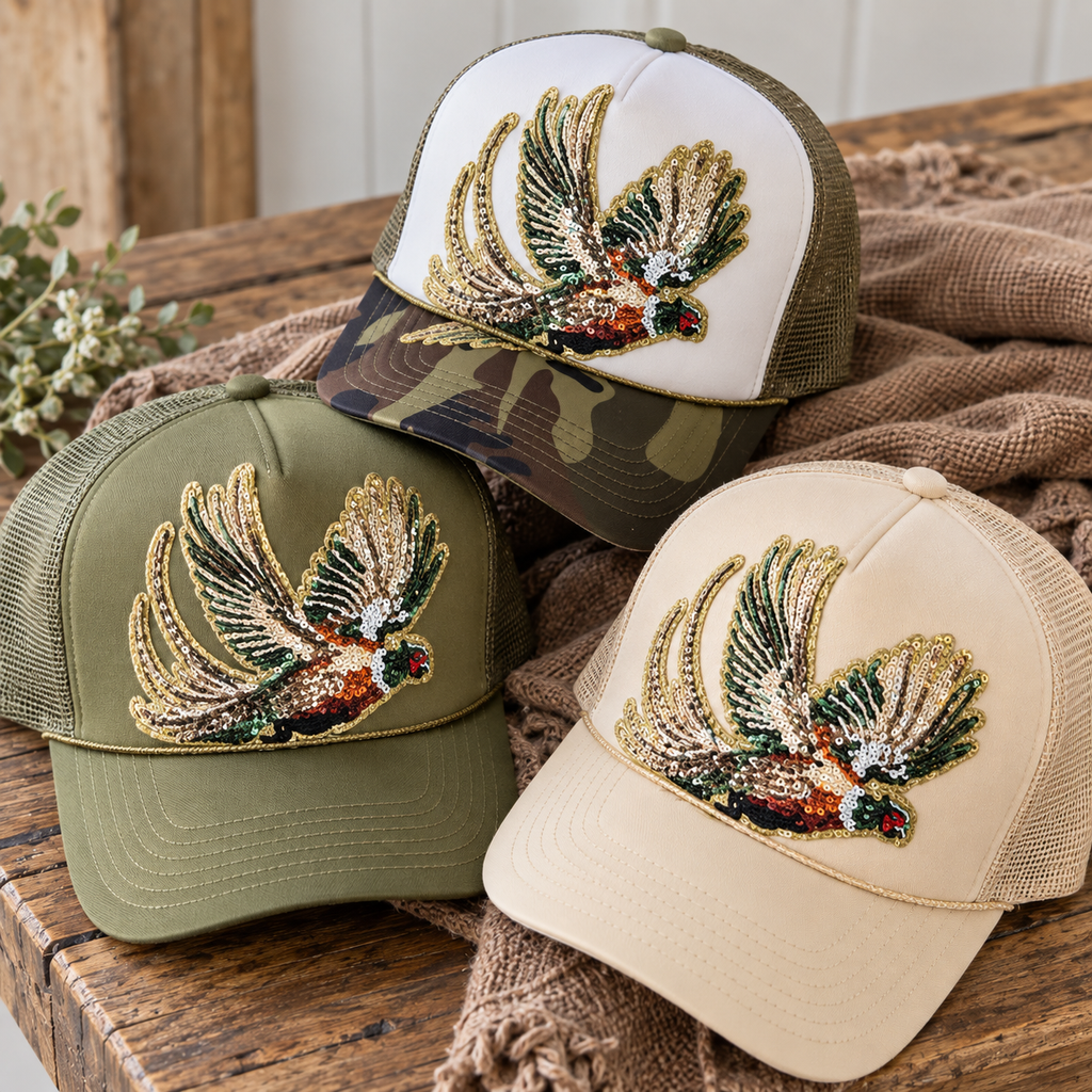 Sequin Pheasant Trucker Hat