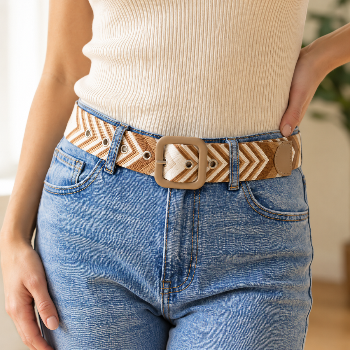Woven Chevron Belt