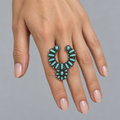 Squash Blossom Gem Cuff Ring