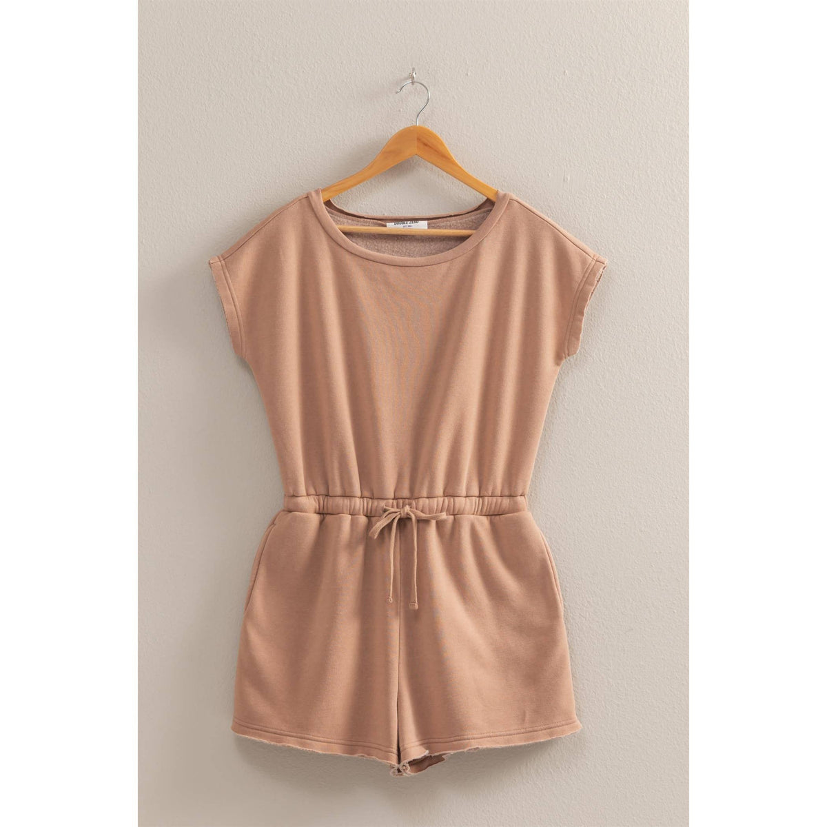 Cap-Sleeve Drawstring Romper