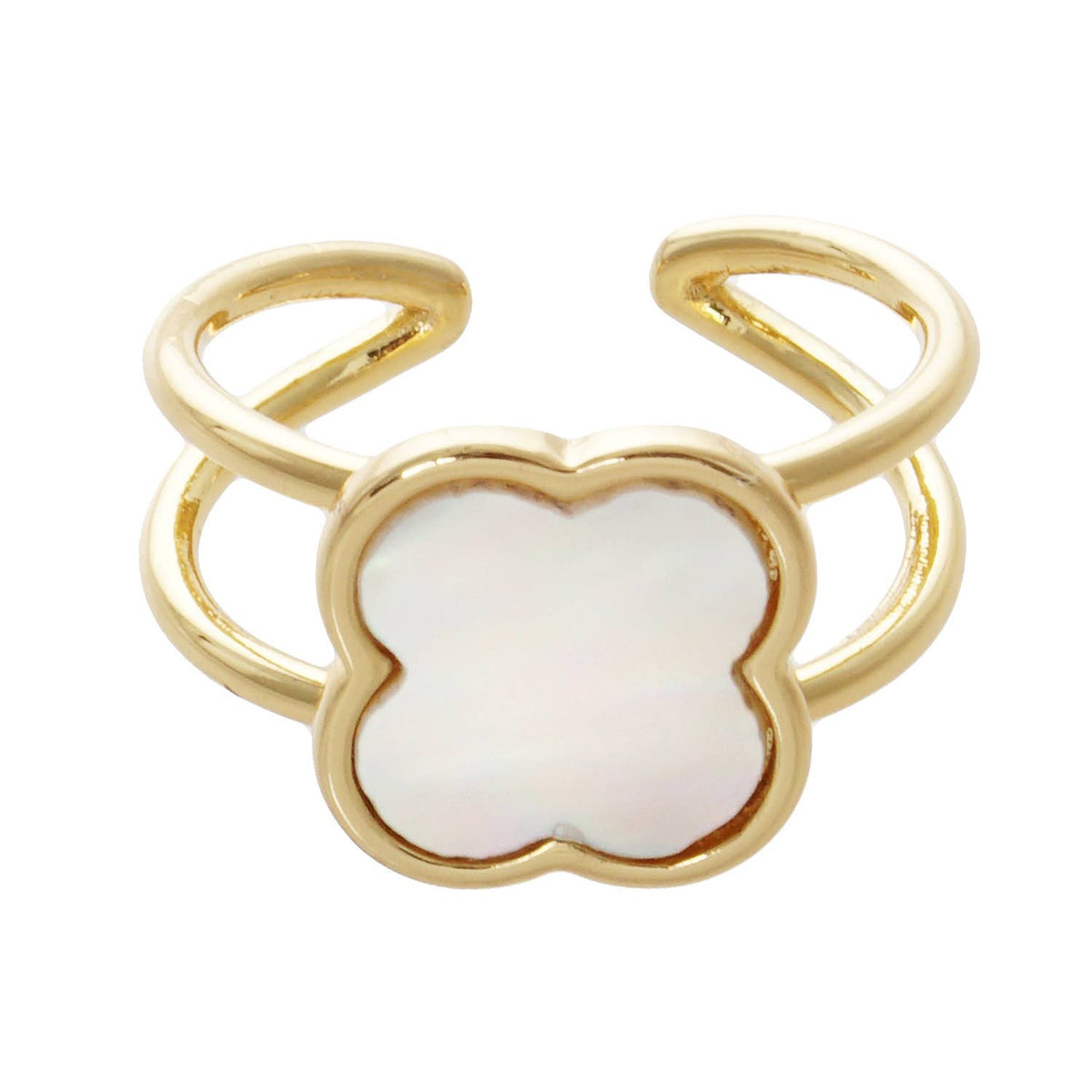 Gold-Dipped Clover Ring