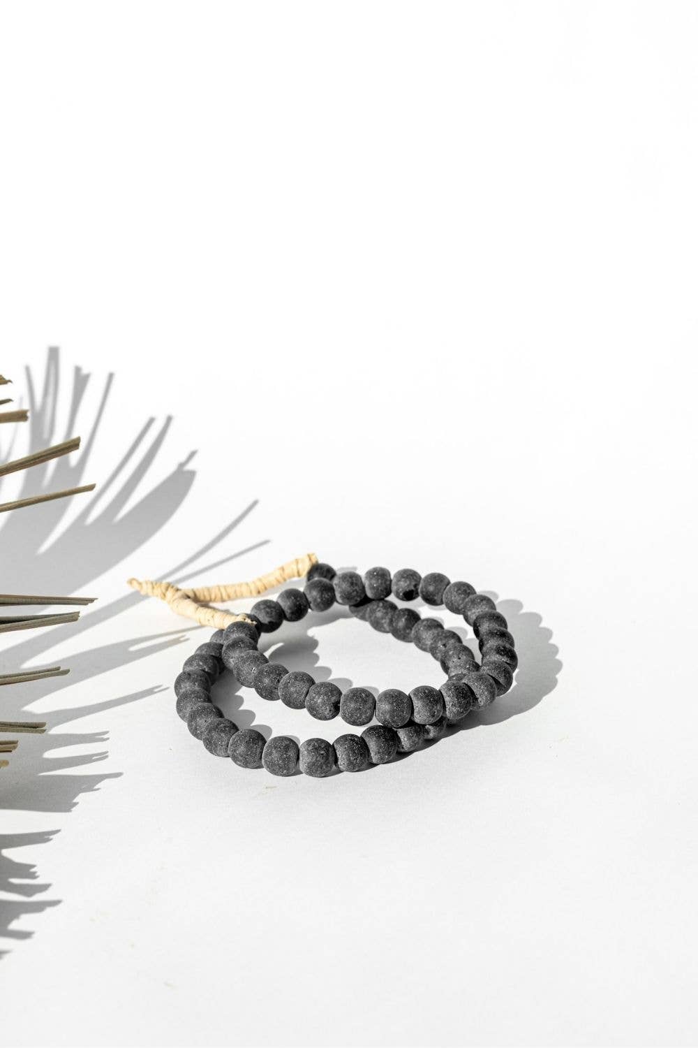 Clear + Black Recycled Glass Beads