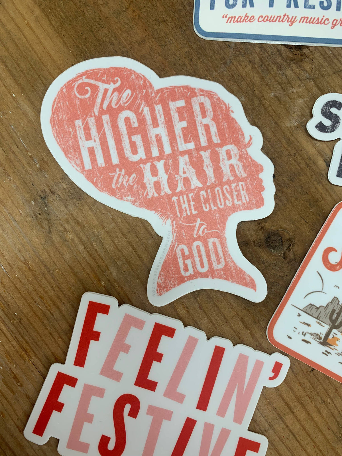 Higher the Hair Sticker