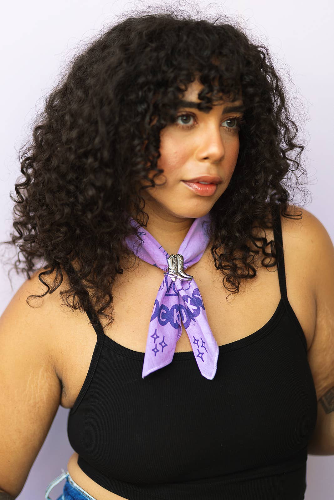 Silver Cowboy Boot Bandana Slide