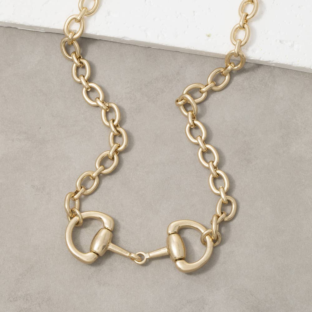 Horsebit Rolo Chain Necklace