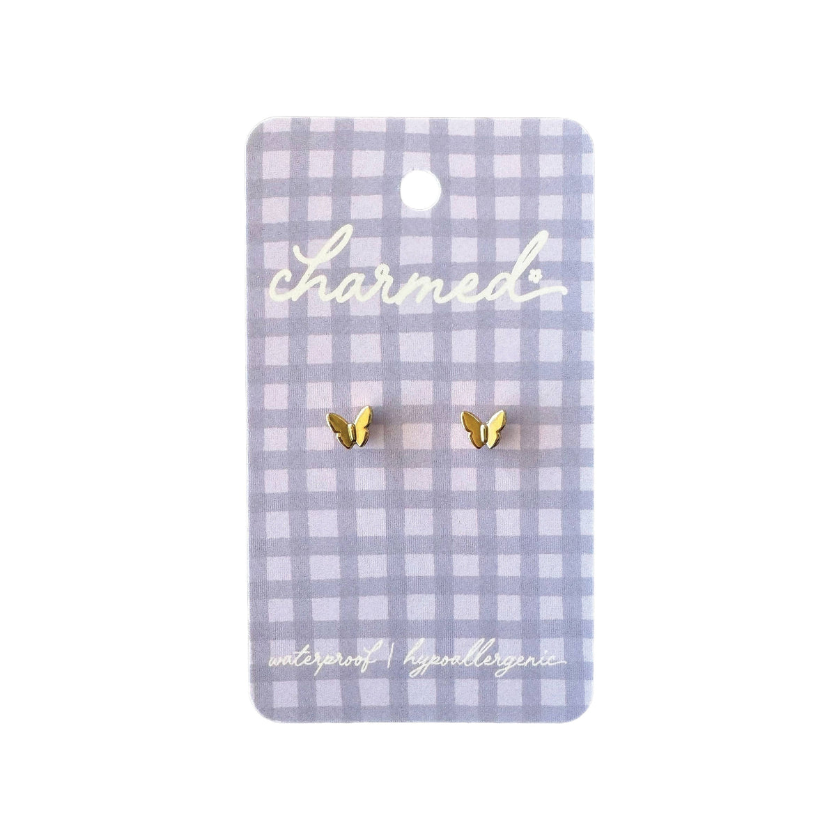 Gold Butterfly Screw-Back Earrings