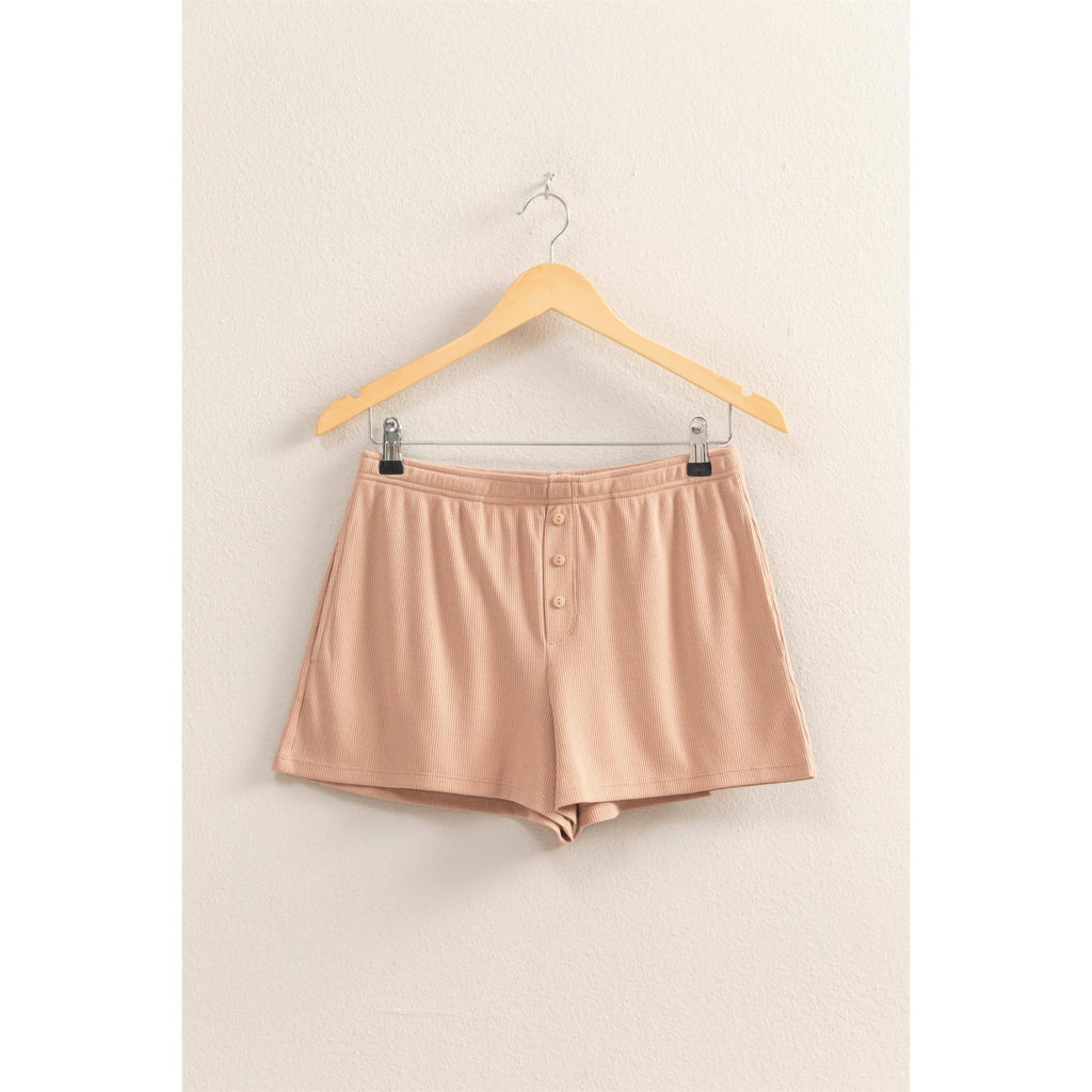High-Waist Button Detail Shorts