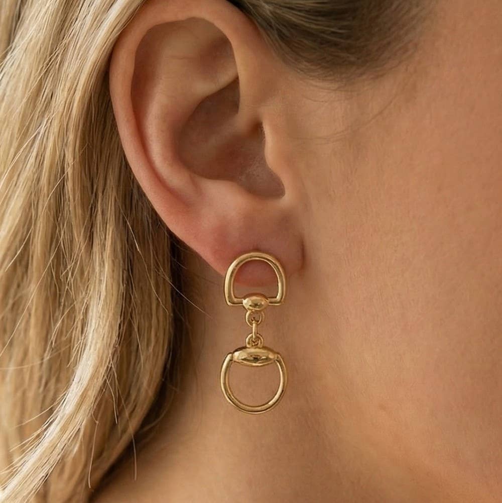 Horse Bit Ring Drop Earrings