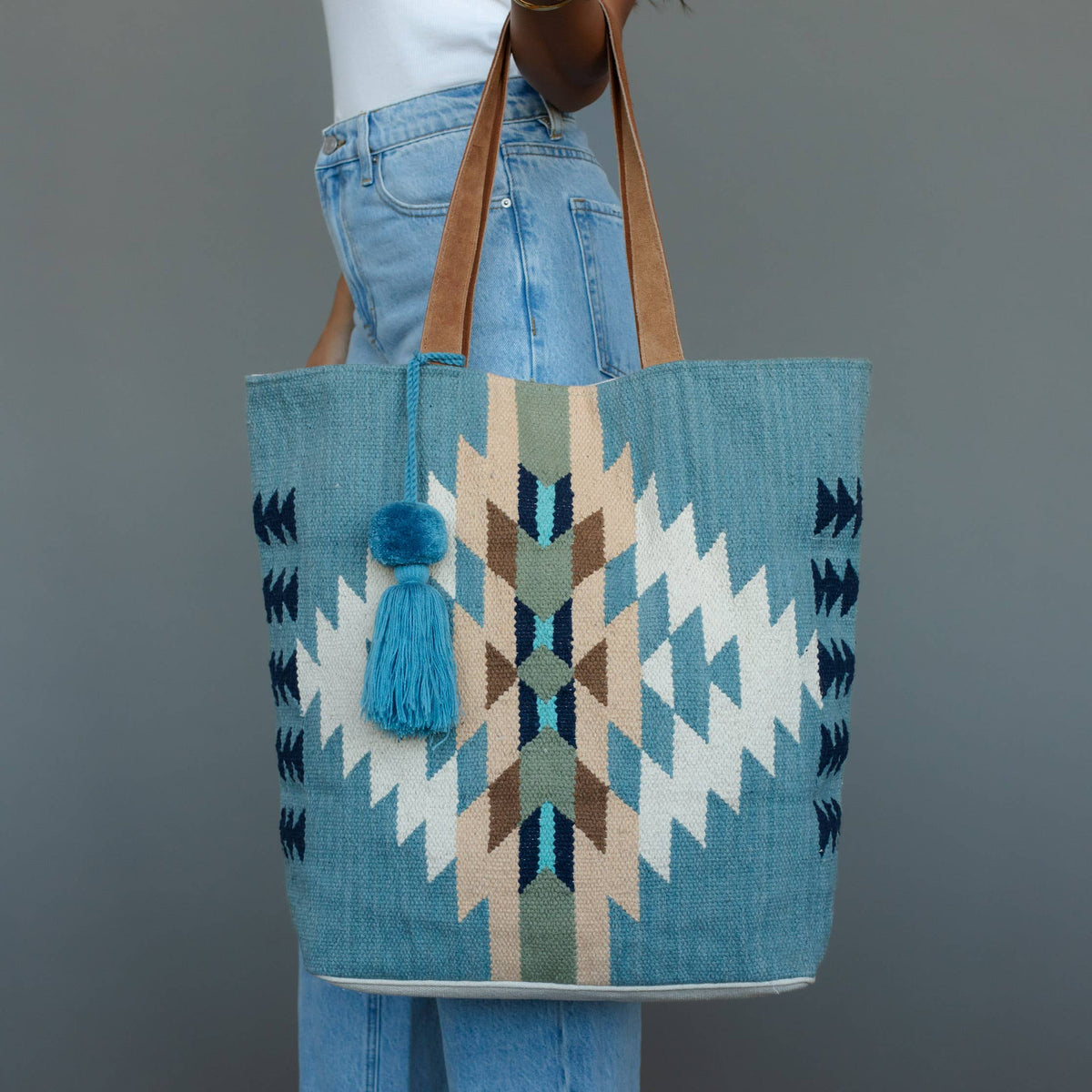Light Blue Western Tote