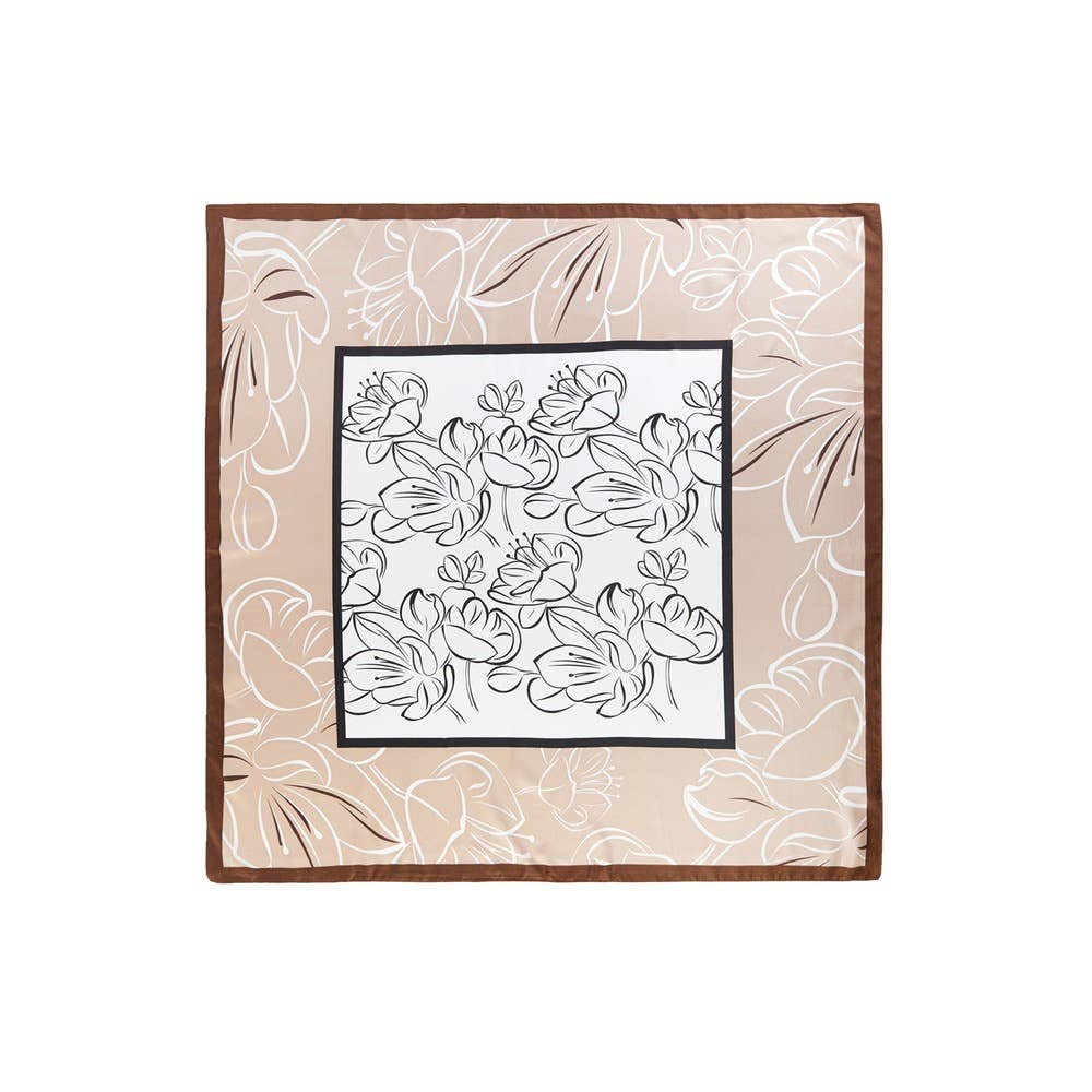 Lily Print Square Scarf