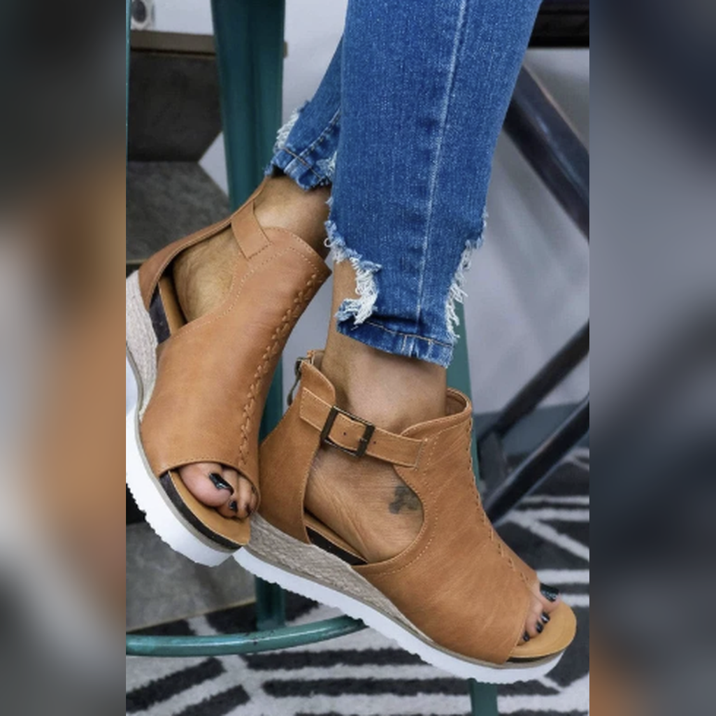 Ashley Buckle Strap Platform Sandals